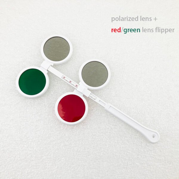 polarized lens and red green lens flipper